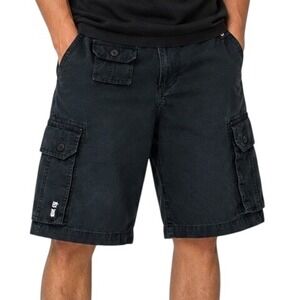 Ecko Unltd Mens Black Cargo Shorts 32 Y2K Streetwear Skater Baggy Hip Hop